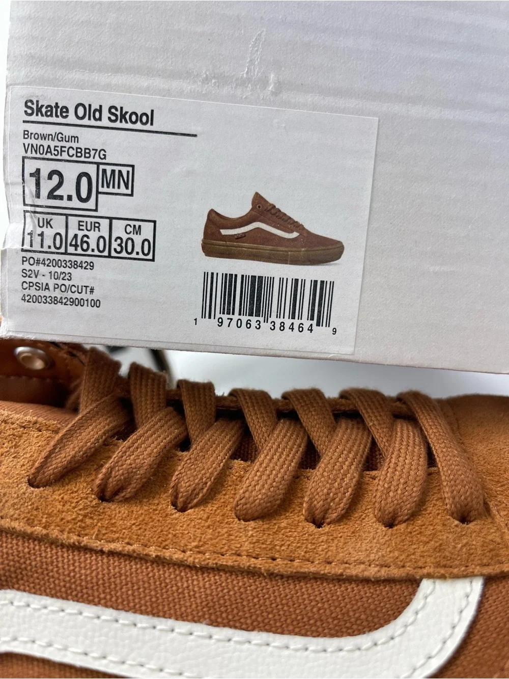 Vans Brown Suede & Canvas Low Top Sneakers with White Stripe